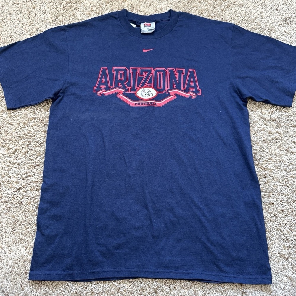 Y2k Vintage 90s 00s Nike Team Arizona Wildcats Football T-Shirt Navy Blue Pac-10